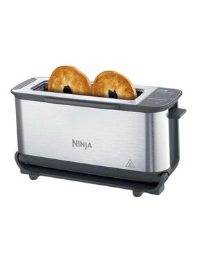 Ninja Foodi ST100 2‑in‑1 Flip Toaster & Compact Oven Steel Countertop Appliance
